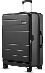 LUGGEX 28 Inch Luggage with Spinner Wheels, Expandable PC Hard Shell Checked Suitcase with Front Opening, Lightweight (Charcoal Metallic, 28 Inch)