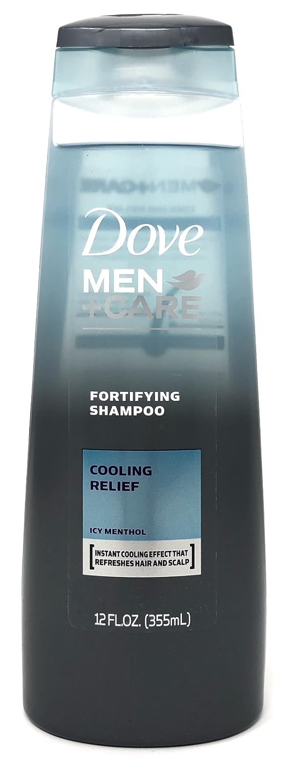 Dove Men + Care Fortifying Shampoo, Cooling Relief Icy Menthol, 12 Ounces (Pack of 2)