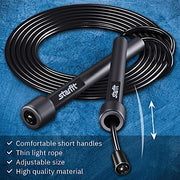 STARFIT Lightweight Jump Rope for Fitness and Exercise, Adjustable Jump Ropes with Plastic Handles, Cardio and Endurance Training, Jumping Rope for Workout