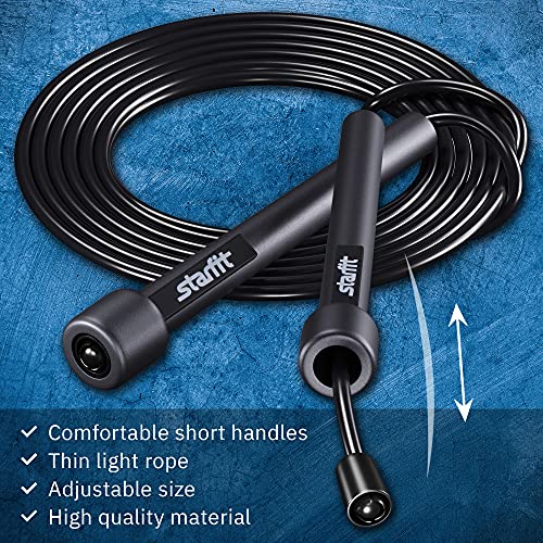 STARFIT Lightweight Jump Rope for Fitness and Exercise, Adjustable Jump Ropes with Plastic Handles, Cardio and Endurance Training, Jumping Rope for Workout