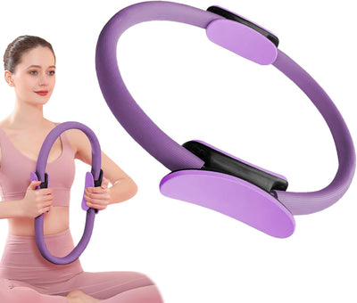 Upgrade Pilates Ring Fitness Circle,Lightweight & Durable Foam Padded Handles, Flexible Resistance Exercise Equipment for Toning Arms, Thighs Legs & Core