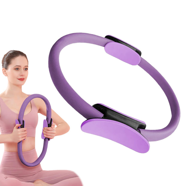 Upgrade Pilates Ring Fitness Circle,Lightweight & Durable Foam Padded Handles, Flexible Resistance Exercise Equipment for Toning Arms, Thighs Legs & Core