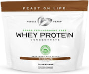 Muscle Feast Grass-Fed Whey Protein Concentrate Powder, All Natural, Hormone Free Pasture Raised Whey Protein Powder for Women & Men, Clean, Non-GMO & Gluten Free Whey Concentrate - Chocolate, 5lb