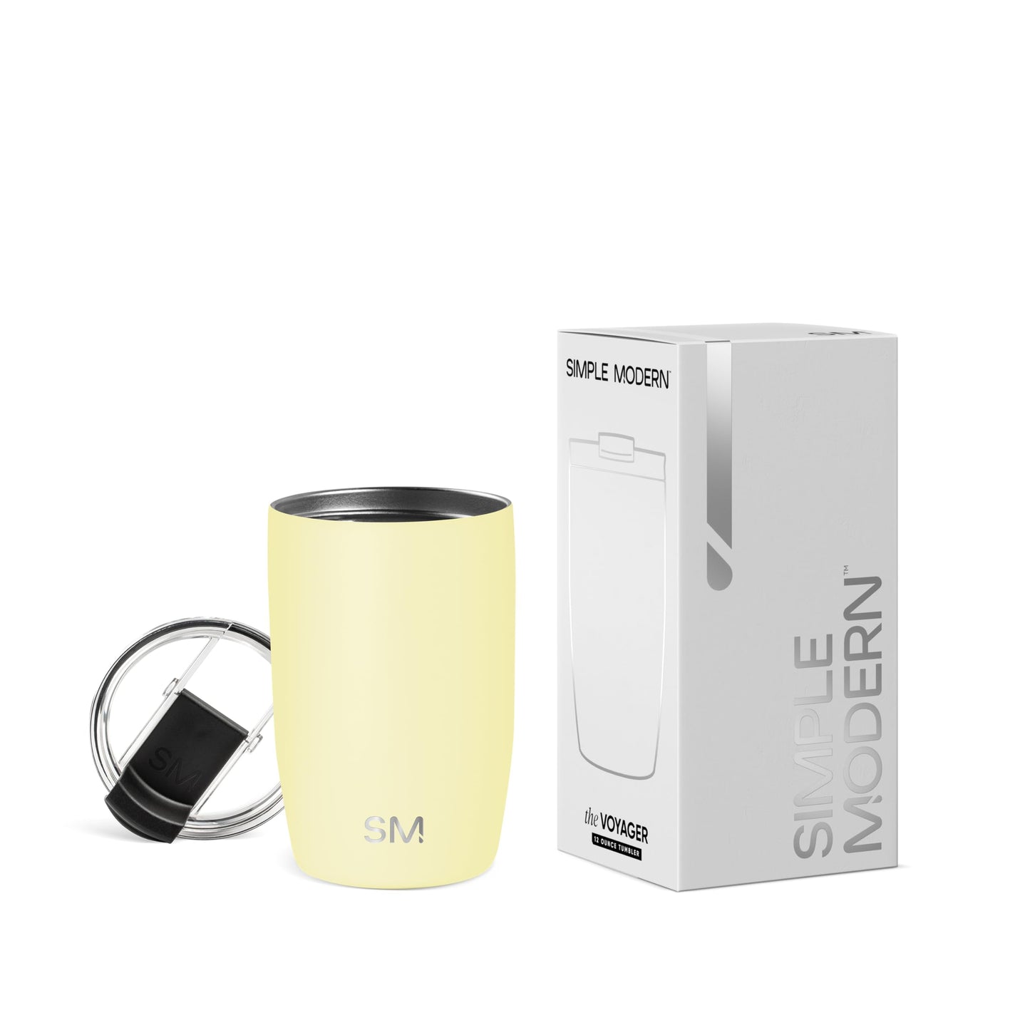 Simple Modern Travel Coffee Mug Tumbler with Flip Lid | Reusable Insulated Stainless Steel Cold Brew Iced Coffee Cup Thermos | Gifts for Women Men Him Her | Voyager Collection | 12oz | Almond Birch