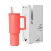 Simple Modern 40 oz Trek Tumbler with Handle and Straw Lid | Cup Holder Friendly Insulated Stainless Steel Travel Mug | Blue Dune