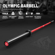 LIONSCOOL 7FT Olympic Barbell for Weightlifting, Power Lifting, 2 Inch Strength Training Bar for Squats, Deadlifts, Presses, Rows, Curls - 700lbs/1000lbs/1500lbs Capacity