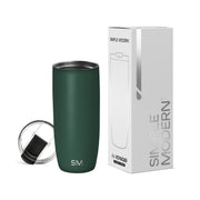 Simple Modern Travel Coffee Mug Tumbler with Flip Lid | Reusable Insulated Stainless Steel Cold Brew Iced Coffee Cup Thermos | Gifts for Women Men Him Her | Voyager Collection | 12oz | Almond Birch