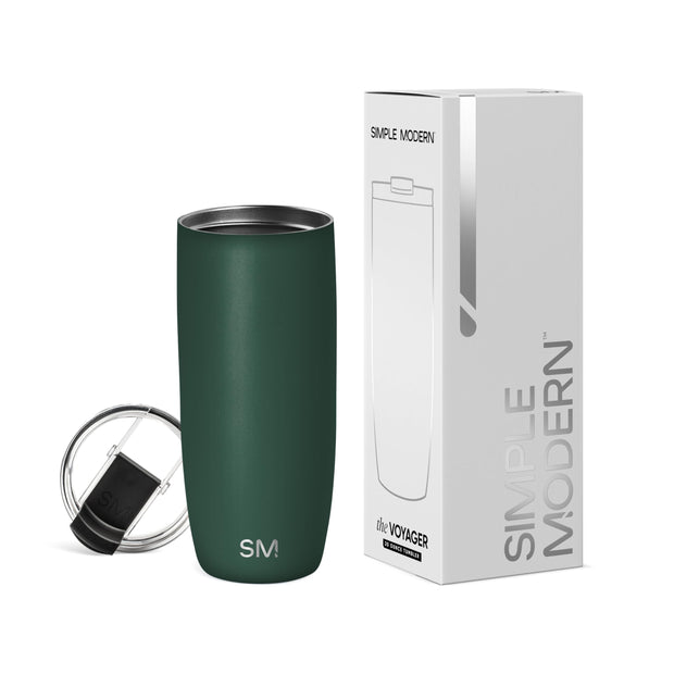 Simple Modern Travel Coffee Mug Tumbler with Flip Lid | Reusable Insulated Stainless Steel Cold Brew Iced Coffee Cup Thermos | Gifts for Women Men Him Her | Voyager Collection | 12oz | Almond Birch