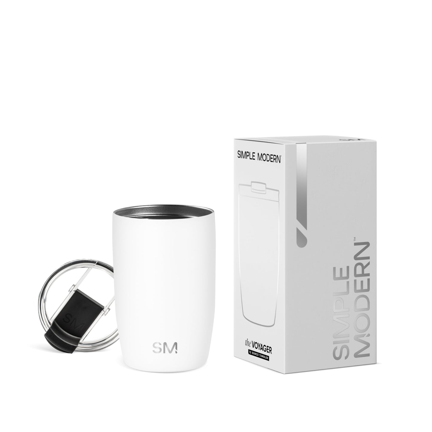 Simple Modern Travel Coffee Mug Tumbler with Flip Lid | Reusable Insulated Stainless Steel Cold Brew Iced Coffee Cup Thermos | Gifts for Women Men Him Her | Voyager Collection | 12oz | Almond Birch