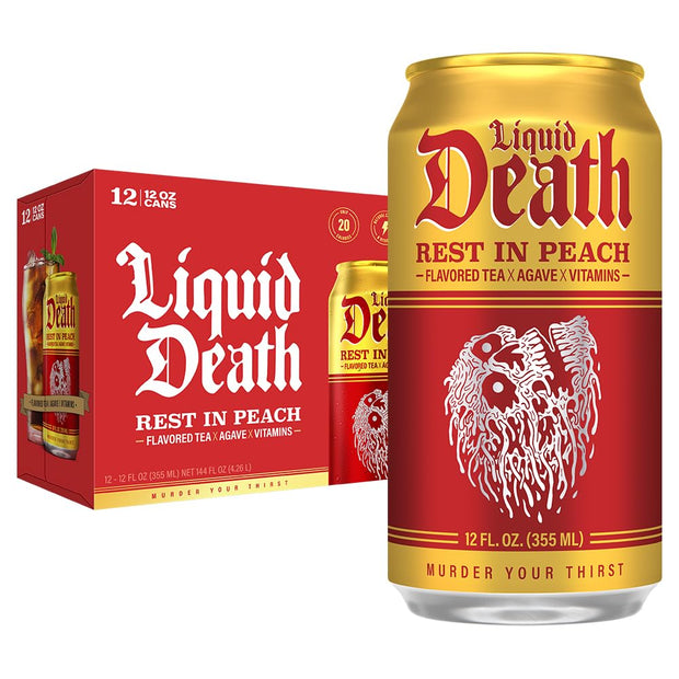 Liquid Death, Dead Billionaire Iced Tea, 12-Pack (12 oz Cans), Half Lemonade Half Black Tea, Low Calorie, No Artificial Sweeteners, B12 & B6 Vitamins