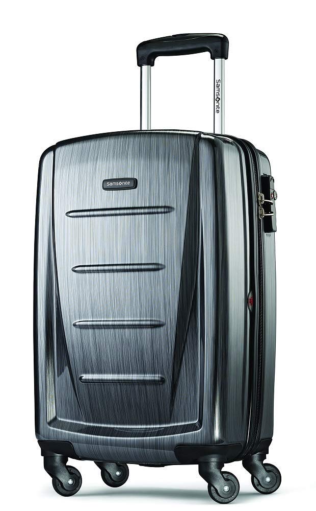 Samsonite Winfield 2 Hardside Expandable Luggage with Spinner Wheels, Burgundy, Checked-Medium 24-Inch