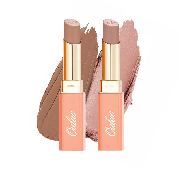 Oulac Beige Lipsticks for Women, Pale Nude Matte Lip Base, Full Coverage Lip Color, Satin Matte Finish, Cream Texture, Hydrating, Infused with Hyaluronic Acid, Vegan & Clean Beauty 4g SG01 Bare