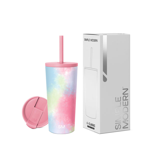 Simple Modern Insulated Tumbler with Lid and Straw | Iced Coffee Cup Reusable Stainless Steel Water Bottle Travel Mug | Gifts for Women Men Her Him | Classic Collection | 24oz | Midnight Black