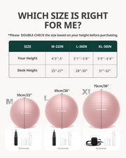 Trideer Yoga Ball – Anti-Burst Exercise Ball for Pregnancy, Office, Birthing, Stretching & Core Workout – Home Gym & Therapy