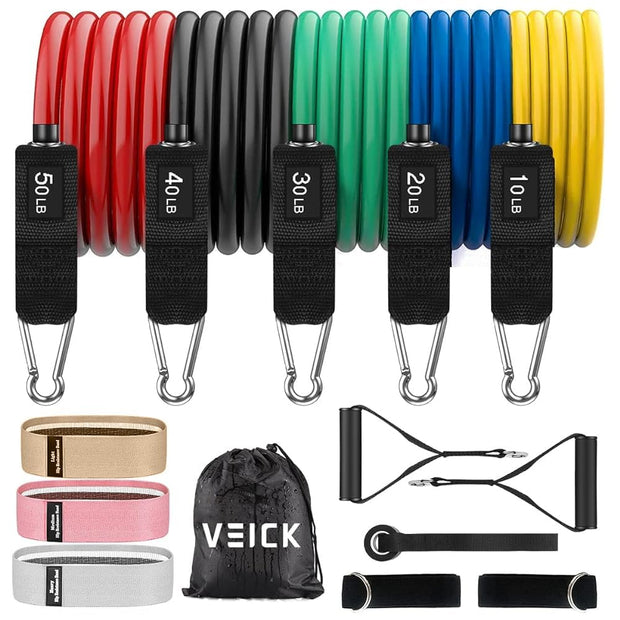 VEICK Resistance Bands, Exercise Bands, Workout Bands, Resistance Bands for Working Out with Handles for Men and Women, Exercising Bands for Fitness Weights Work Out at Home