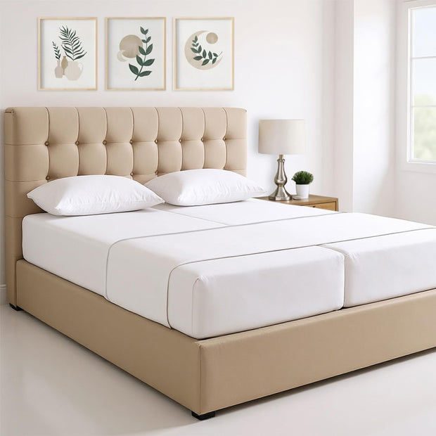 THREAD SPREAD 100% Egyptian Cotton King Size Sheets Set - Luxury 1500 Thread Count Egyptian Cotton Sheets King Size, Silky Soft, Cooling, Sateen Weave 17" Deep Pocket Bed Set - White