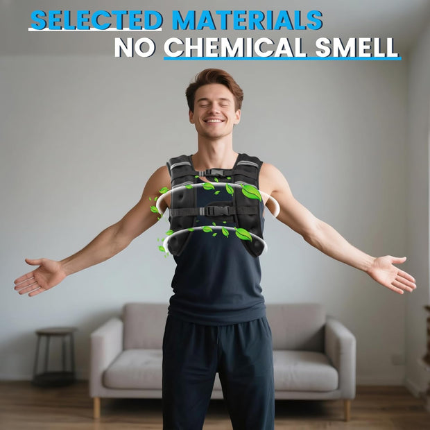 Weighted Vest for Woman Men, 6lb/8lb/12lb/16lb/20lb/30lb Weight Vest with Reflective Stripe, Weight Vests Adjustable for Walking, Weight Loss, Training, Running