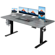HUANUO 48" x 24" Electric Standing Desk Adjustable Height, 4 Memory Height Settings, Headphone Hook, Cable Manager, Sit Stand Up Desk for Home Office & Computer Workstation, Black