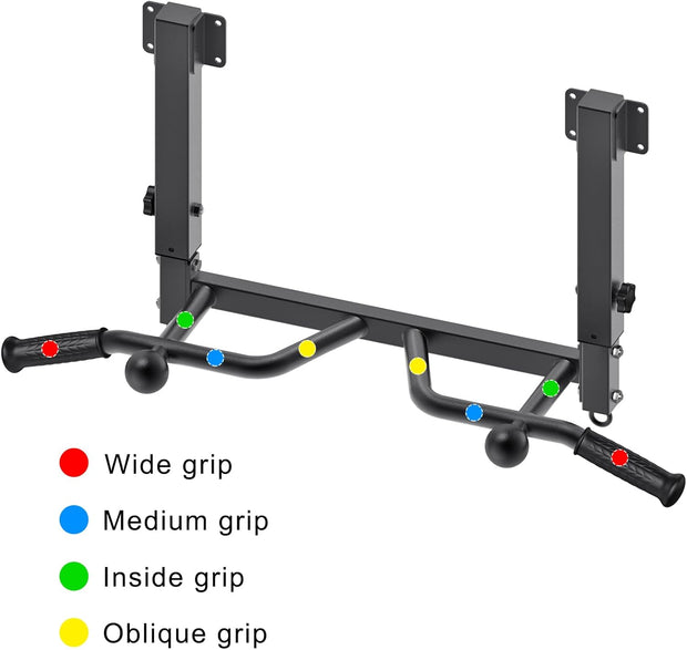 SELEWARE Heavy Duty Welded Pull Up Bar, Versatile Doorway Wall Mount, Joist Mounted, and Ceiling Mounted Chin Up Bars, Thick Metal Sturdy Construction for Full Body Workouts Support 500 lbs