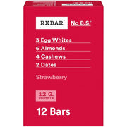 RXBAR Protein Bars, 12g Protein, Gluten Free Snacks, Strawberry, 22oz Box (12 Bars)
