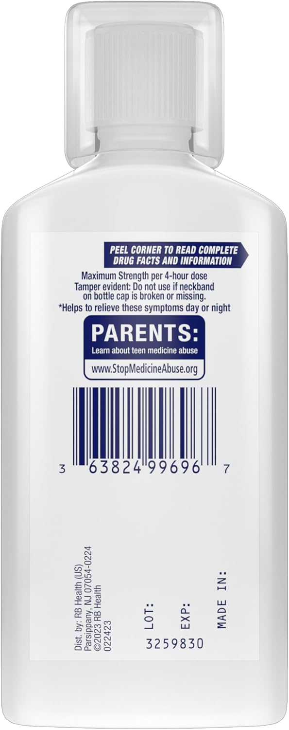 Mucinex Maximum Strength Fast-Max Cold & Flu and Nightshift, All-in-One Multi Symptom Relief Liquid, 6 Fl Oz - 2 Count (Pack of 1)