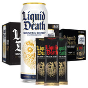 Liquid Death, Sparkling Mountain Water, 18-Pack (Tallboy Size 16.9oz Cans), Real Mountain Source, Natural Minerals & Electrolytes