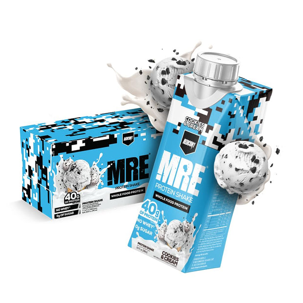 REDCON1 MRE Ready to Drink Protein Shakes, Blueberry Cobbler - Lactose + Whey Free RTD Protein Made with Real Whole Food Protein Blends - Keto-Friendly and Easy to Digest Nutritional Shake (12 Pack)