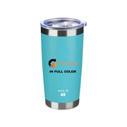 Personalized Custom Print in USA Tumbler 20oz Stainless Steel Double Wall Coffee Cup with Lid & Straw Insulated Tumbler with Colorful Text Logo Photo