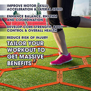 Yes4All Hex Agility Rings/Speed Rings with Carrying Bag – Hexagon Rings, Agility Hurdles for Agility Footwork Training