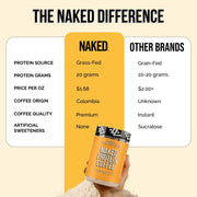 NAKED Vanilla Latte Protein Coffee - Premium Colombian Iced Coffee Protein Shake Drink, Delicious Keto Friendly and Gluten Free, 17 Servings
