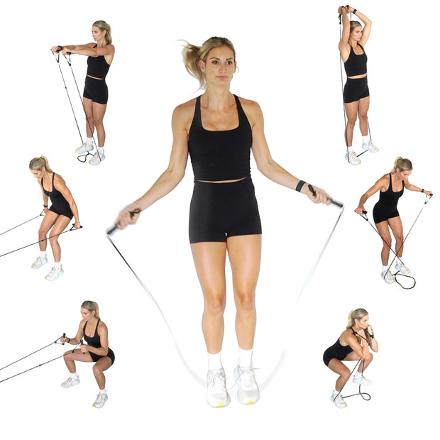 ResistaRope - A 2-in-1 Resistance Band & Jump Rope - The Ultimate Full Body Workout: Cardio and Strength and Resistance Training - Short