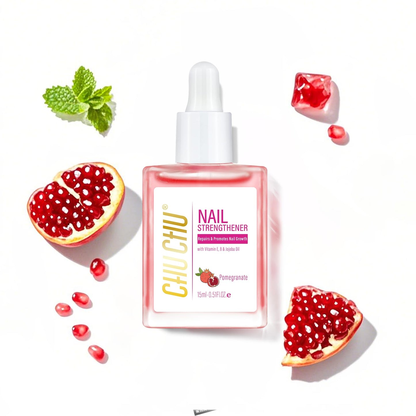 CHUCHU Nail Growth and Strengthener Oil for Cuticle - Pineapple Scent Cuticle Oil Repair Moisturizing Treatment - Natural Jojoba Vitamin B & E Nail Oil for Dry Cracked Nails