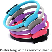 Pilates Ring Fitness Trainer, Pilates Ring Magic with Double Padded Handles, Pilates Ring Fitness Circle 14.96" Yoga Rings Magic Circle for Toning Arms