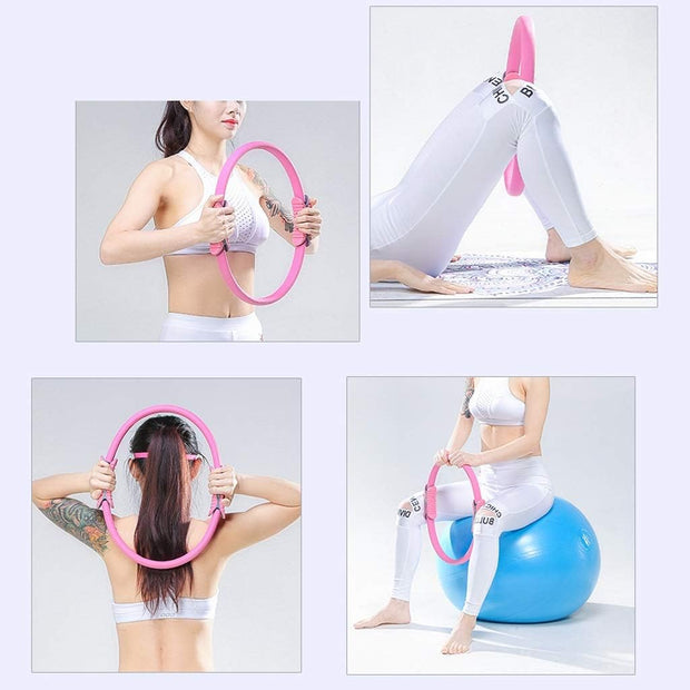 Pilates Ring Hip Circle Yoga Circle Fitness Resistance Band Strength Training Stretching Movement (Purple)