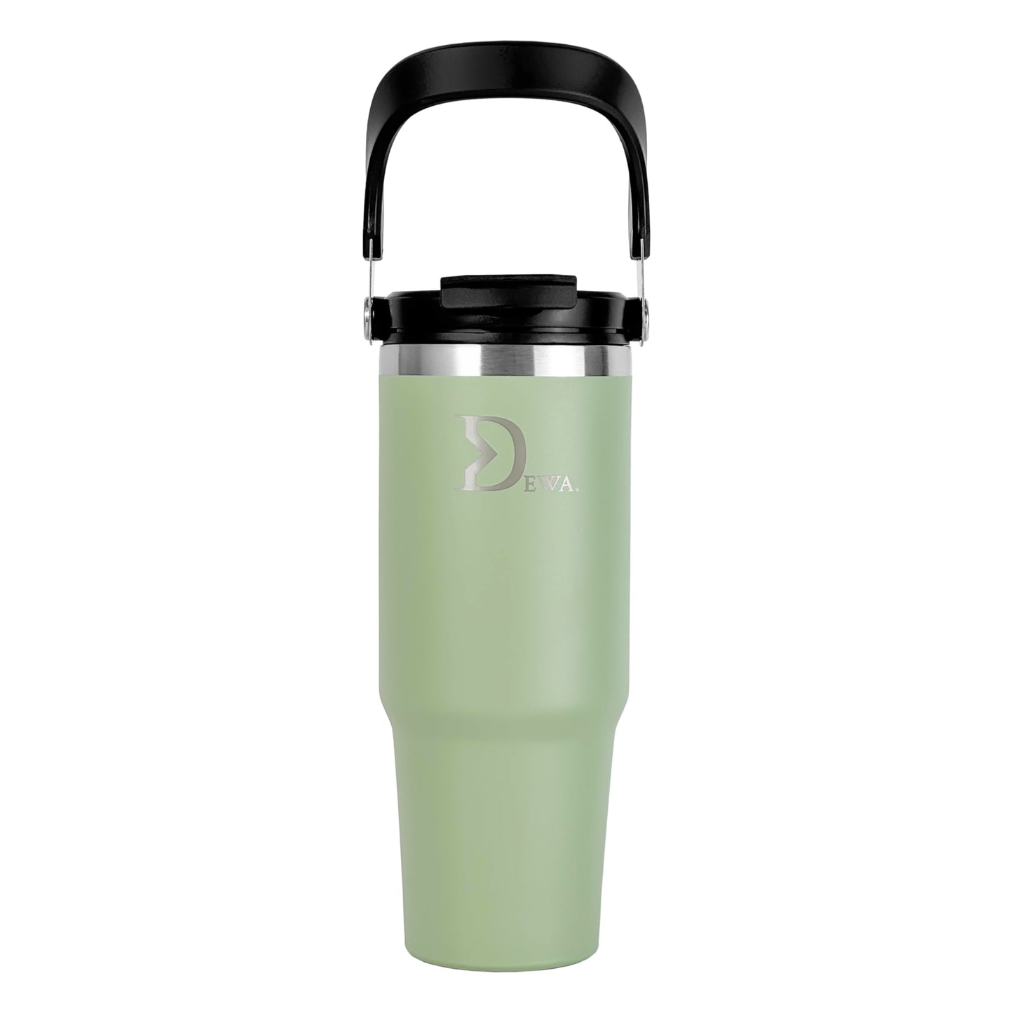 DEWA 30 oz Insulated Stainless Steel Water Bottle with Handle & Flip Straw | Travel Tumbler for Gym, Hiking, Work | Vacuum Reusable Cup Keeps Cold 24H, Hot 12H