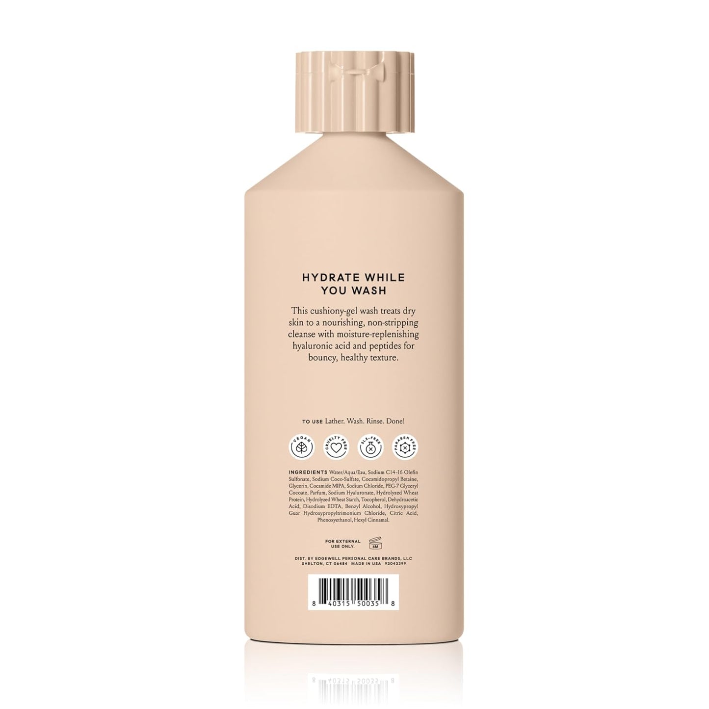 Billie Bounce Hydrating Womens Body Wash, 18 fl oz, Creamy Vanilla Cedar Scent, Vegan, Cruelty Free