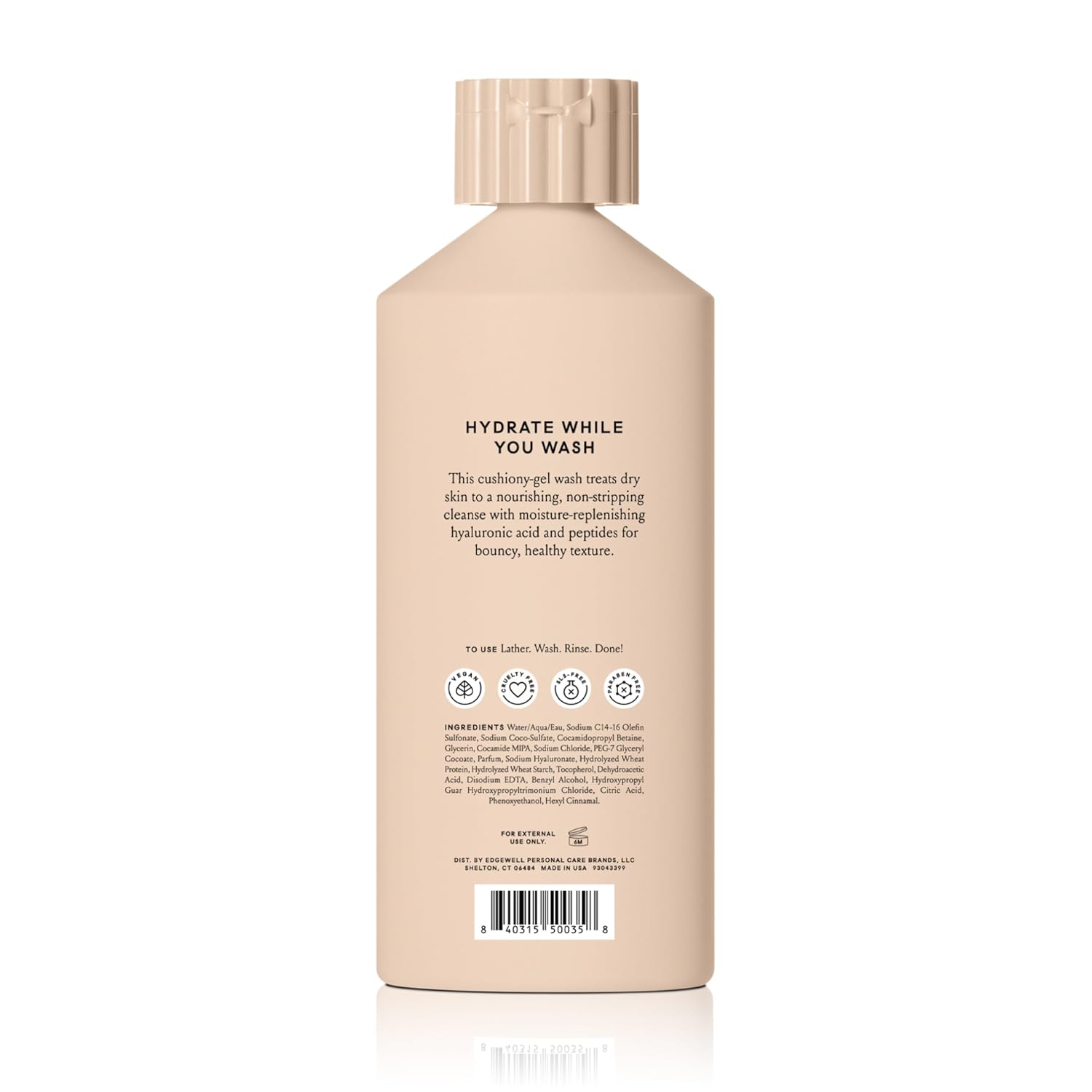 Billie Bounce Hydrating Womens Body Wash, 18 fl oz, Creamy Vanilla Cedar Scent, Vegan, Cruelty Free