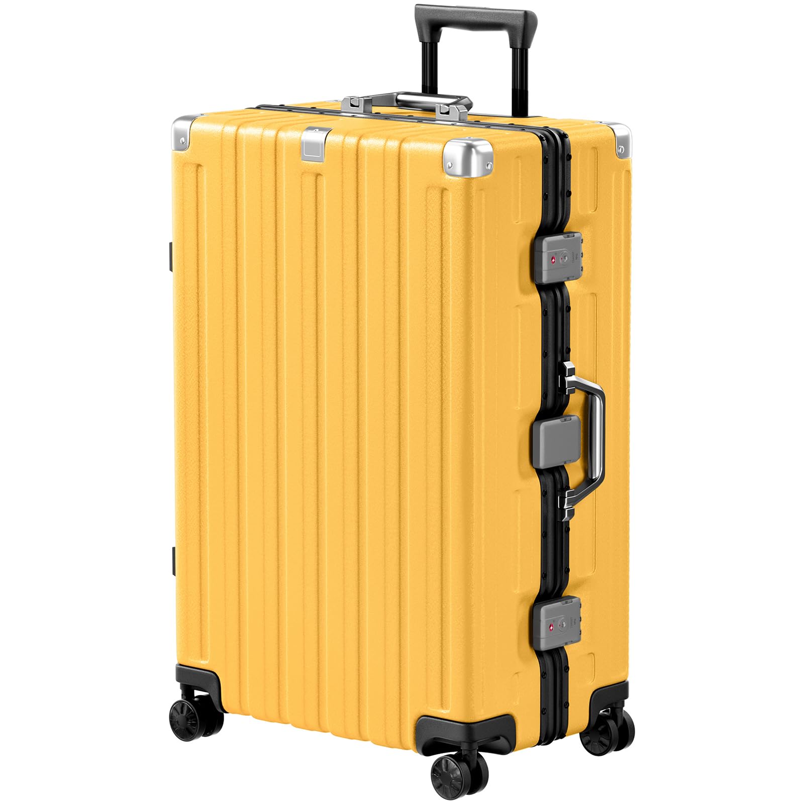 Krute Luggage 28 Inch Checked Suitcase with Spinner Wheels Zipperless Aluminum Frame Luggages TSA Lock No Zipper Hardshell Lightweight PC+ABS Large Suitcases