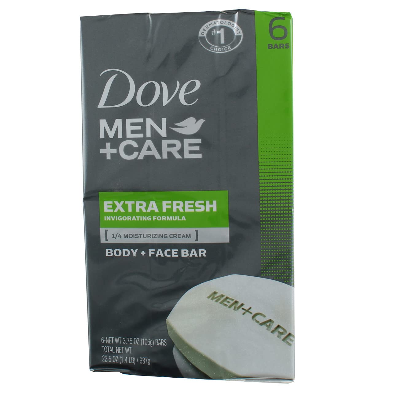 Dove Soap Bar for Men, Men+Care Extra Fresh Scent (3 Boxes/18 Bars) – Hydrating 3-in-1 Body, Hand, and Face Cleanser, 22.5 Oz Ea