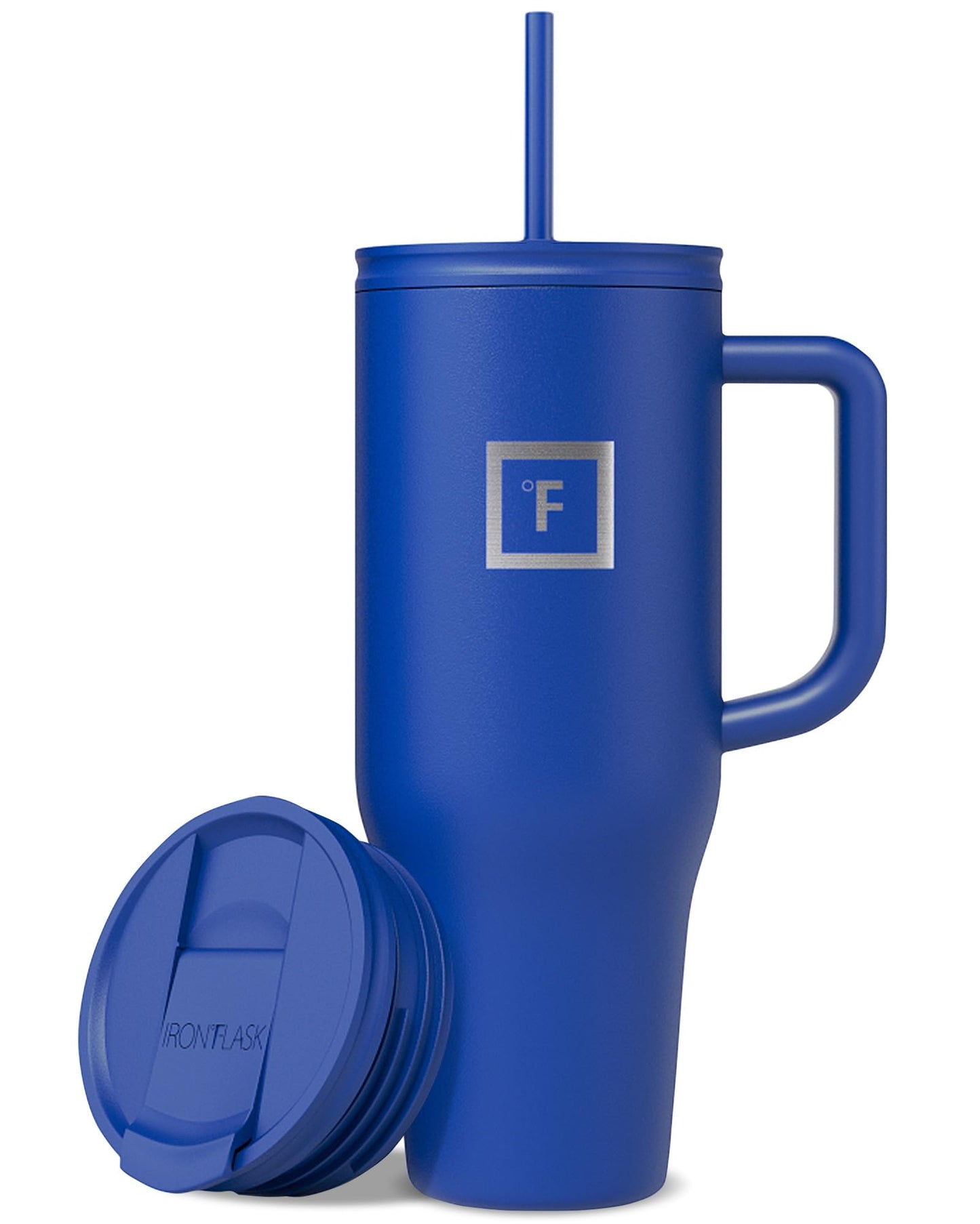 IRON °FLASK Co-Pilot Insulated Mug w/Straw & Flip Cap Lids - Cup Holder Bottle for Hot, Cold Drink - Leak-Proof - Water, Coffee Portable Travel Mug - Aurora, 32 Oz