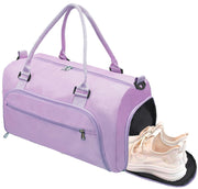 woogwin Small Gym Bag for Men & Women with Shoes & Wet Compartment Waterproof Duffle Bag for Travel Sports Workout Overnight Weekender(17.7'',Black)