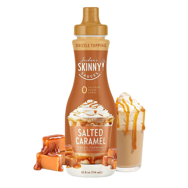 MUTTCHON Caramel and Chocolate Low Calorie Sauce Bundle With (1) Jordans Skinny Sugar Free Salted Caramel Sauce, (1) Dark Chocolate Espresso (Gluten-Free, Keto-Friendly), and a recipe Ideas card