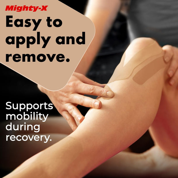 Waterproof Kinesiology Tape - 3 Rolls - Knee Support & Muscle Pain Relief - 16.4 ft Uncut Sports Kinetic Tape for Joint Stability - 50 Instructional Videos