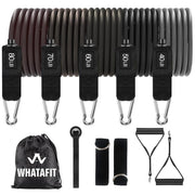 WHATAFIT Resistance Bands, Exercise Bands，Resistance Bands for Working Out, Work Out Bands with Handles for Men and Women Fitness, Strength Training Home Gym Equipment