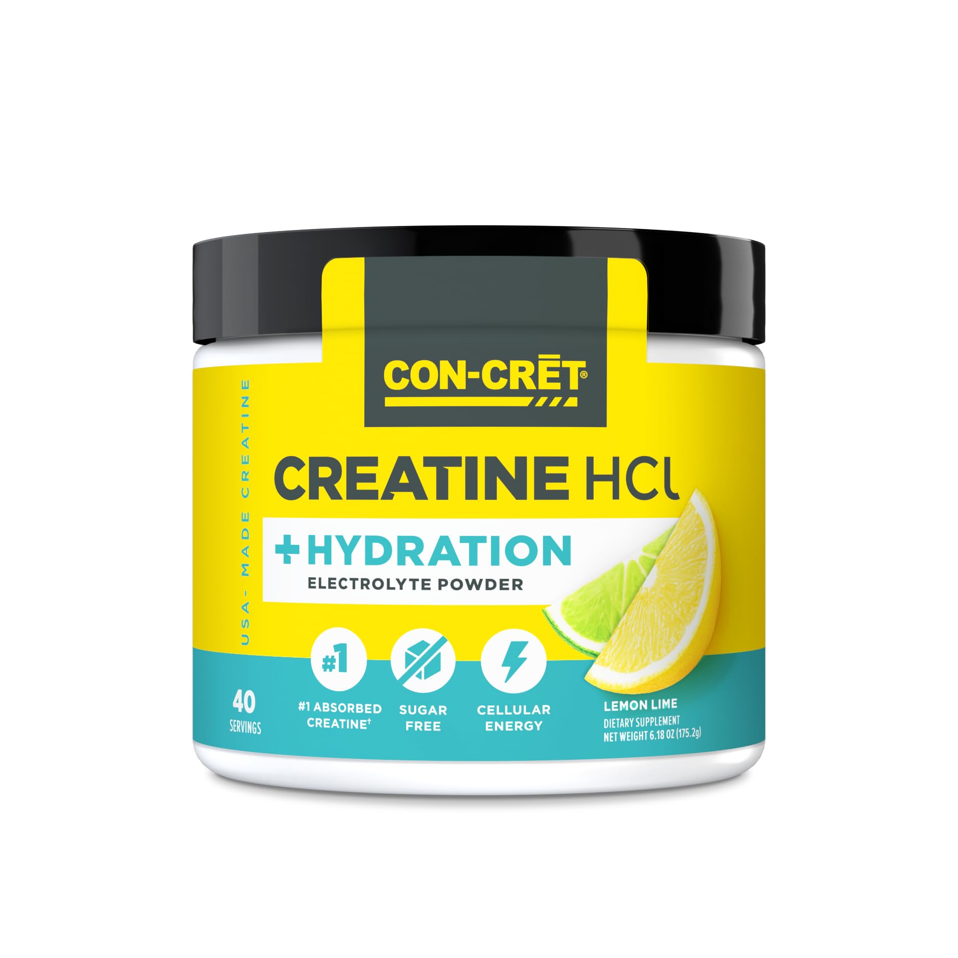Creatine HCl + Hydration | Electrolyte Powder Tub | Citrus Mango | Sugar Free Electrolytes | Rehydration Formula w Potassium, Sodium, Zinc, Magnesium to Hydrate & Recover (40 serv)