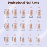 Misssix French Gel Nail Tips, 150Pcs French Tip Press on Nails Long Square Design, No Need to File Tips Pre-lasting, Fake Nails for Nail Art DIY 15 Sizes