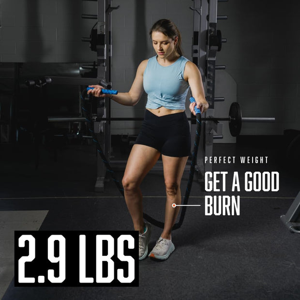 Weighted Jump Rope - 2.9lbs, 9.9 Feet Long Jump Ropes for Fitness, Home Workout Rope, Skipping Rope for Exercise, Total Body Workout Equipment, Durable Jumping Rope by Fitby