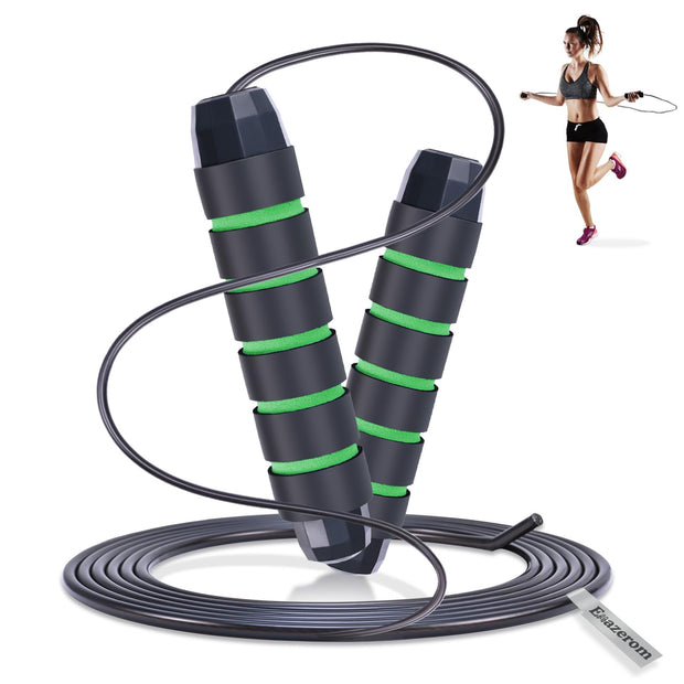 Jump Rope for Women Men Kids, Adjustable Skipping Rope with Ball Bearings, Professional Jumping Rope with Foam Handles, Tangle-Free Rapid Speed Jump Ropes for Fitness Workout Boxing Exercise