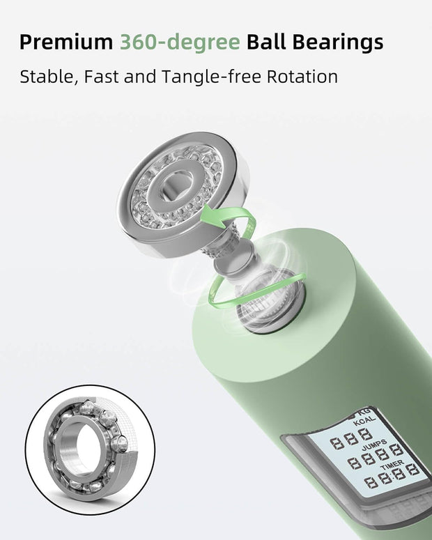 YOTTOY Skipping Ropes for Adults -Cordless Counter Jump Rope with Large Cordless Ball-Weighted Jump Rope for Women with LCD Display