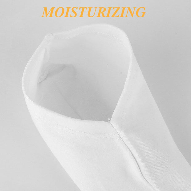 3 Pairs Moisturizing Socks for Dry Feet, Cracked Heel Repair - Overnight Lotion Cotton Socks, Gel Spa Moisture Enhancing for Women and Men, White